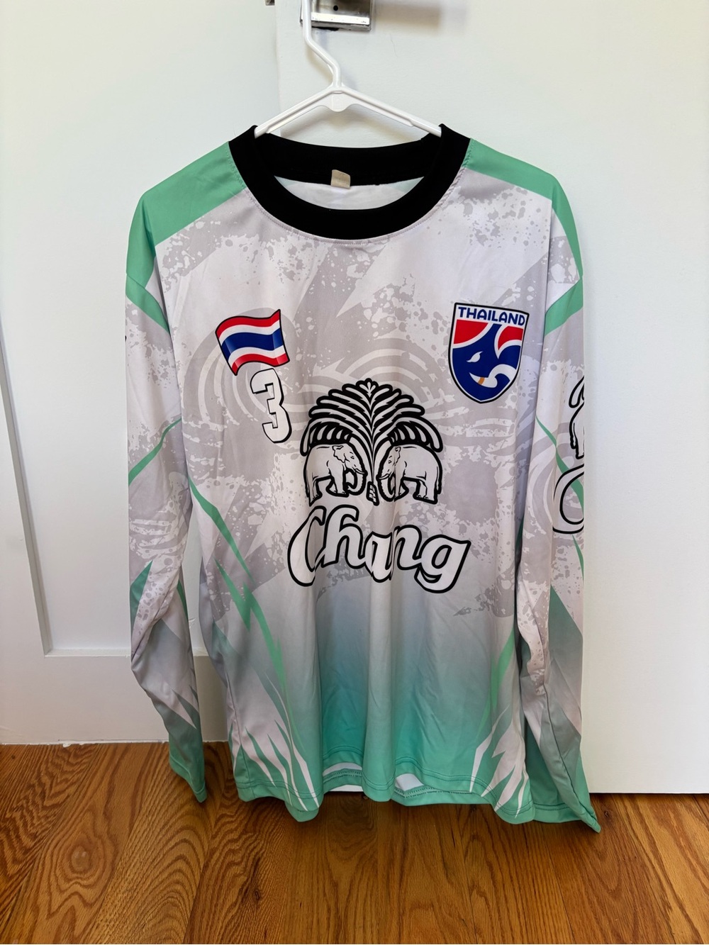 Thailand Soccer Jersey Long Sleeve Jersey Size large White